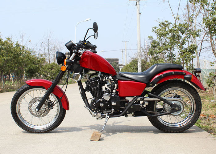 Red 250cc Chopper Motorcycle 90 km / H Low Oil Consumption Z 5 ręczną skrzynią biegów
