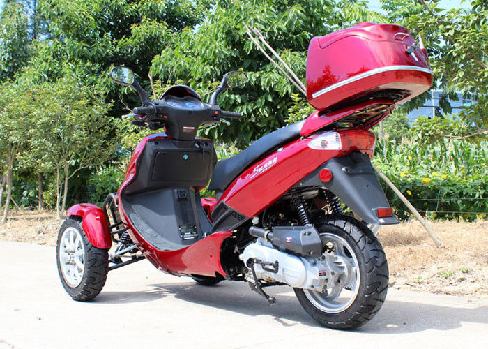 Chłodzony powietrzem 50cc Adult Tri Wheel Motorcycle Single Cylinder 4 suwowy z tylnym bokiem