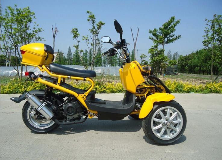 Typ poziomy Tri Wheel Motorcycle 50cc 3-kołowy skuter Trike 4 suwowy