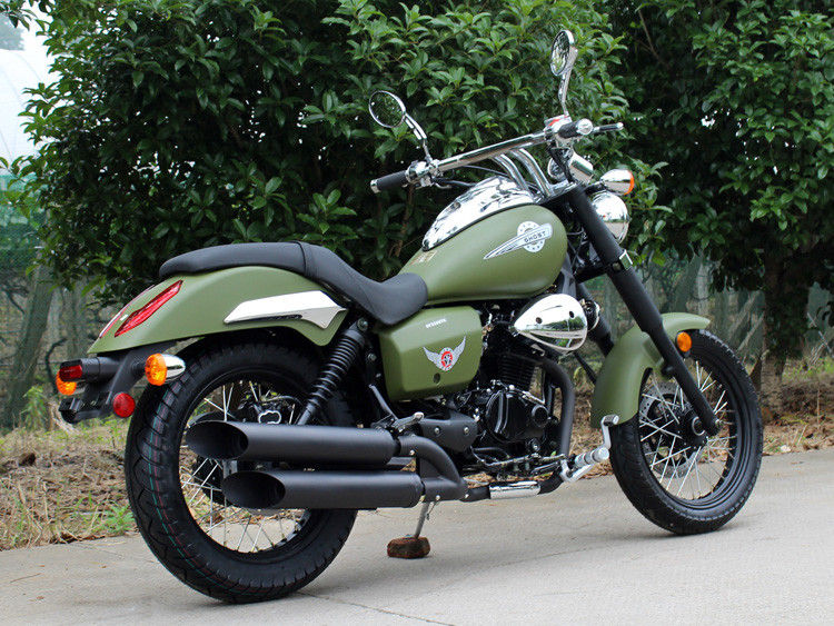 Zieleń wojskowa 250cc Bobber Chopper 90 Km / H Niskie zużycie oleju z 5 ręczną skrzynią biegów