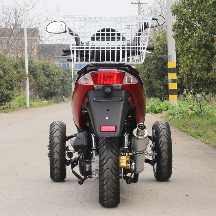 Chłodzony powietrzem 50cc Adult Tri Wheel Motorcycle Single Cylinder 4 suwowy z tyłu pudła