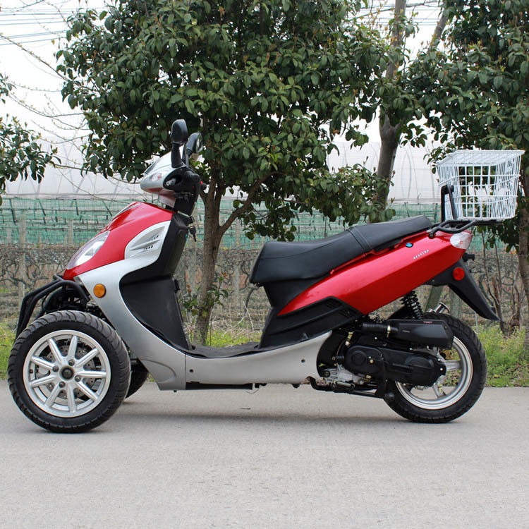Chłodzony powietrzem 50cc Adult Tri Wheel Motorcycle Single Cylinder 4 suwowy z tyłu pudła