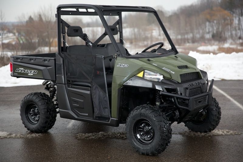 Polaris Ranger Xp 900 Sage Green Gas Utility Pojazdy z przednią szybą i drzwiami