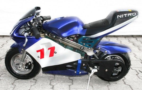 Jasny niebieski kolor Dirt Bike Motorcycle / Electric Pocket Bike 350 Watt Max Speed ​​30km / H