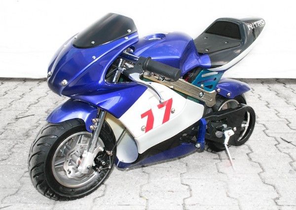 Jasny niebieski kolor Dirt Bike Motorcycle / Electric Pocket Bike 350 Watt Max Speed ​​30km / H