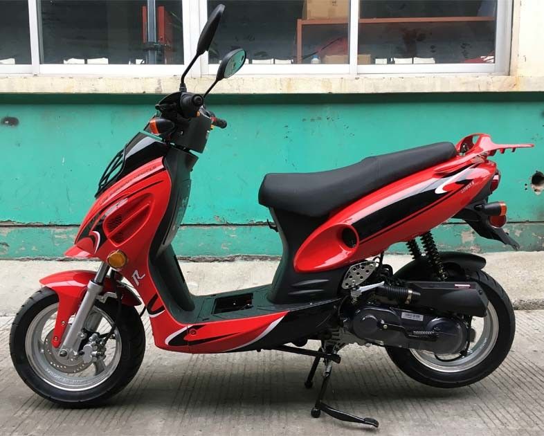 50cc CVT Forced Air Cooled Mini Bike Scooter Przedni Disc Tylny hamulec bębnowy
