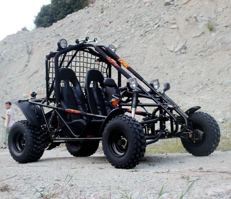 Chłodzony powietrzem dwumiejscowy Go Kart Elektryczny rozrusznik łańcuchowy 150 cm3 Duży rozmiar