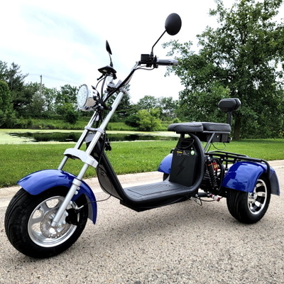 E-Mod 2000W Elektryczny 3-kołowy skuter z grubymi oponami Trike Harley Chopper Style CityCoco